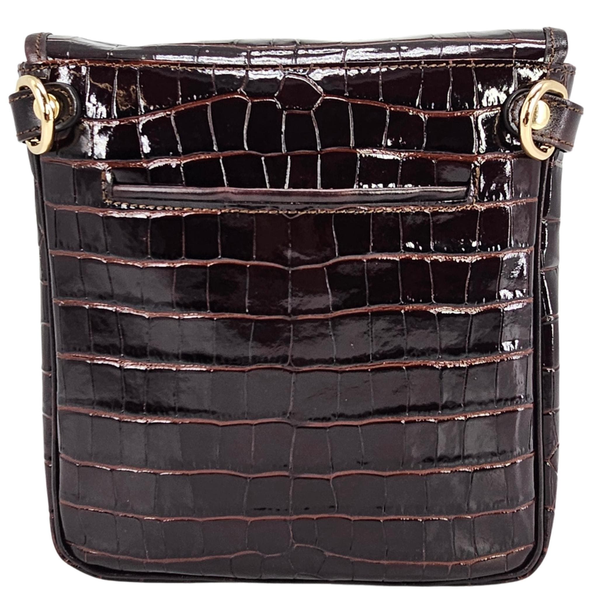 Madison Maison Moc Croc Crossbody Bag, Alternate, color, Chocolate