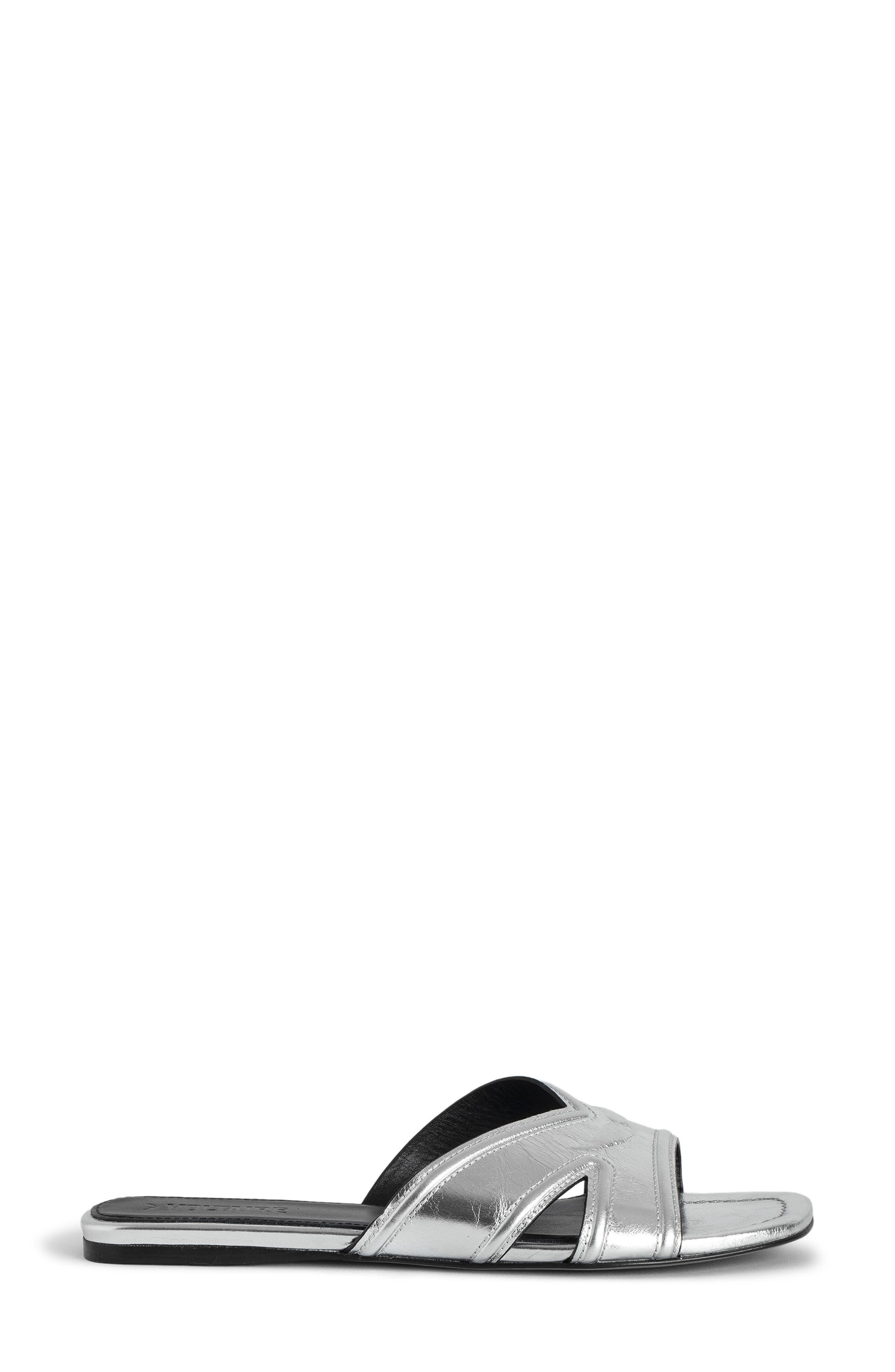 Zadig & Voltaire Azora Metallic Slide Sandal, Alternate, color, 
