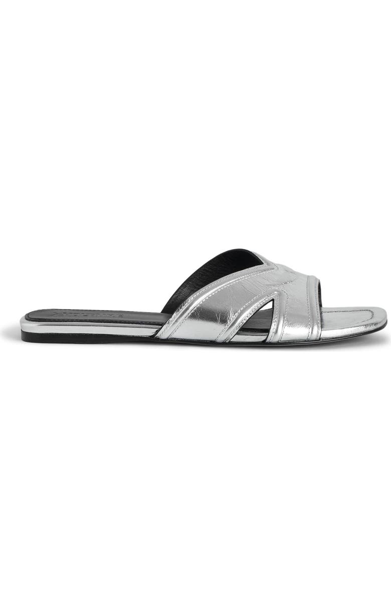 Zadig & Voltaire Azora Metallic Slide Sandal, Alternate, color,