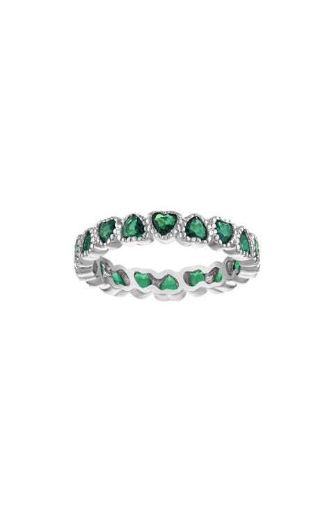 Created Ruby Heart Eternity Ring