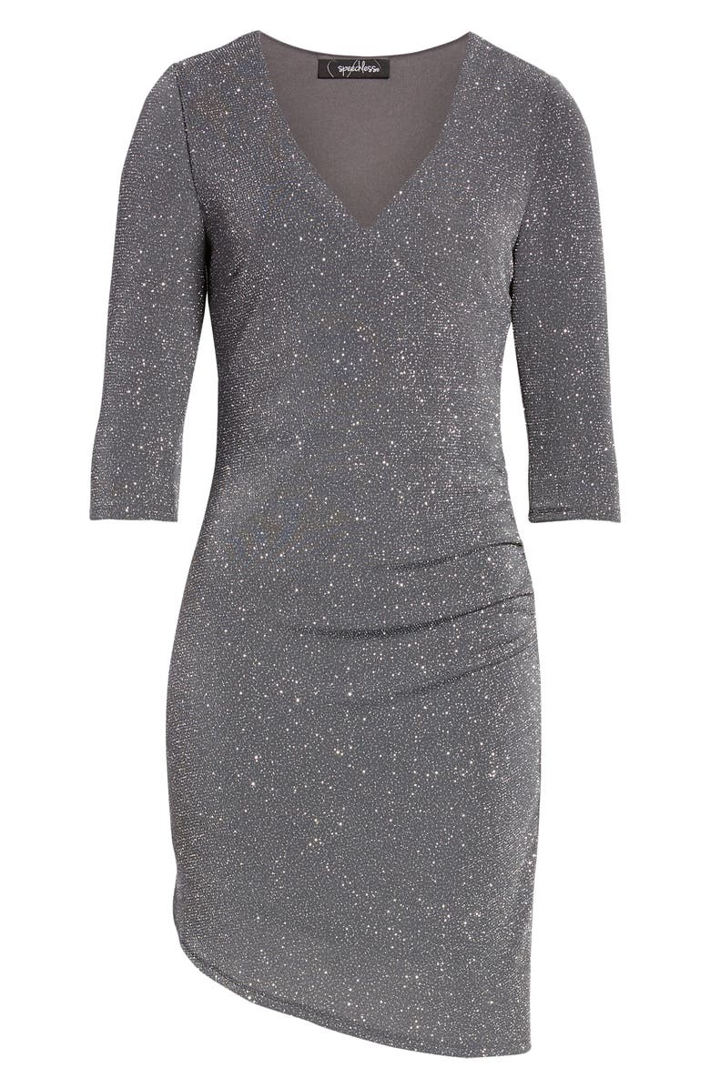 Speechless Glitter Wrap Style Sheath Dress, Alternate, color,