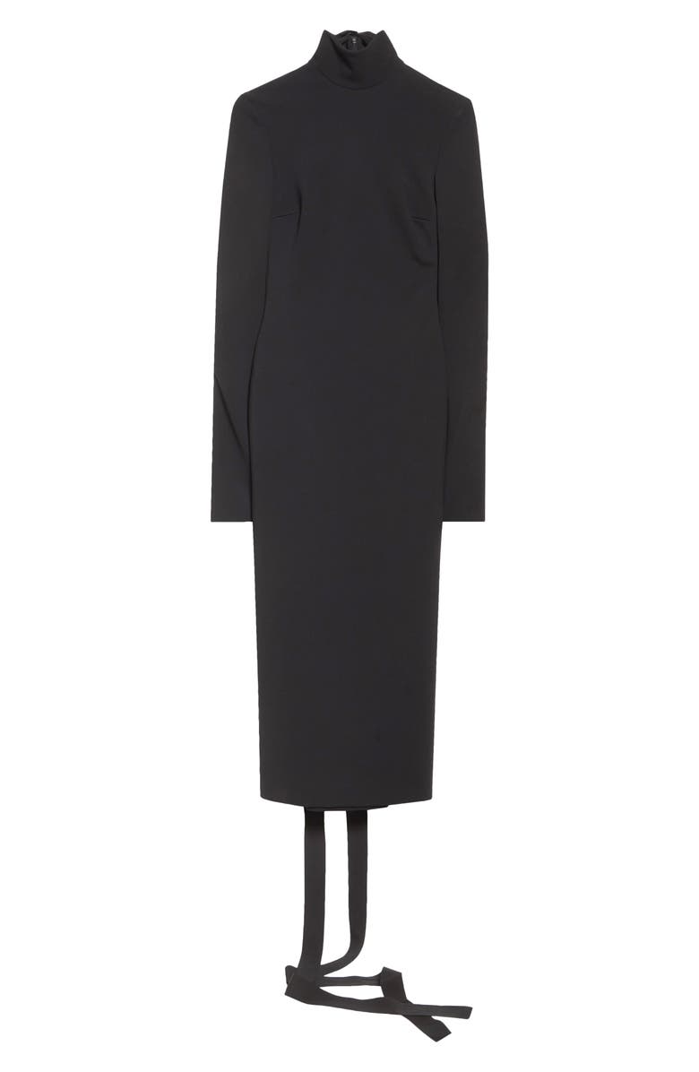 Balenciaga Lace-Up Back Long Sleeve Jersey Dress, Alternate, color, 