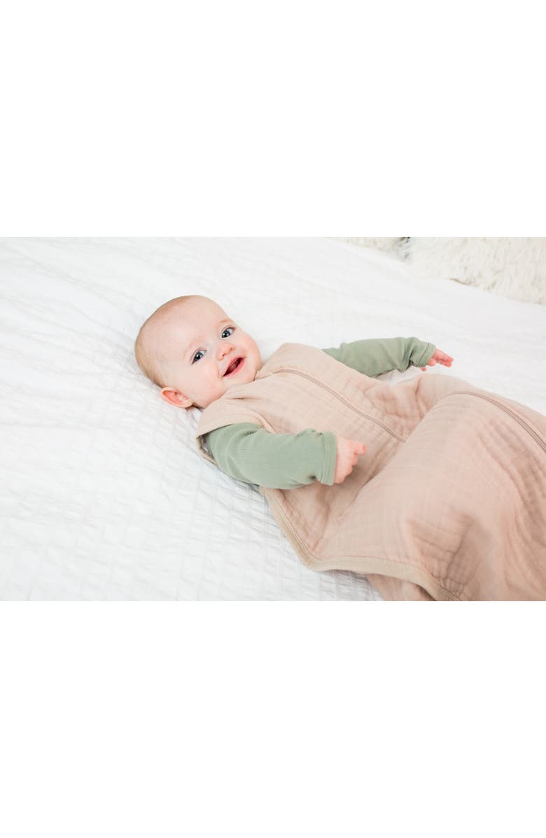 Lulujo Cotton Muslin Sleep Sack 1.0 TOG, Alternate, color, Sand