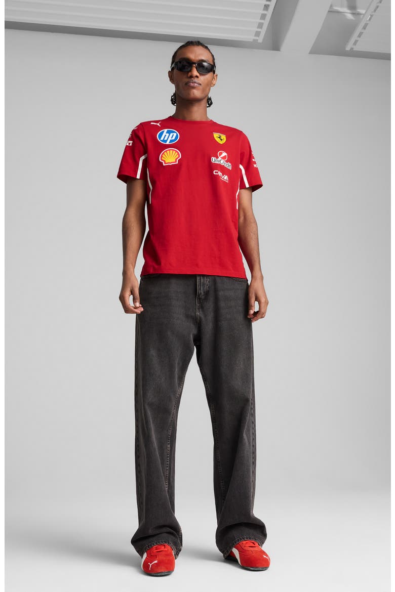 Scuderia Ferrari Team Cotton Graphic T-Shirt, Alternate, color, DARK CHERRY