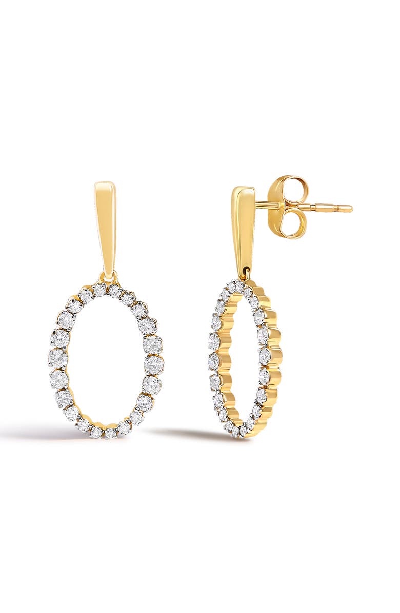 Haus of Brilliance 14K Yellow Gold Graduating 1/2 Cttw Diamond Oval Dangle Earrings, Alternate, color, Yellow Gold