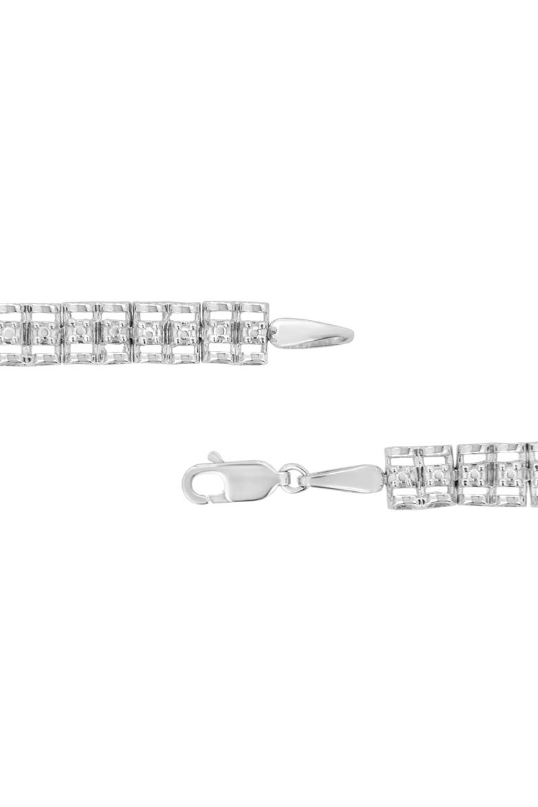 .925 Sterling Silver 1/10 Cttw Diamond Double-Link Tennis Bracelet, Alternate, color, Silver