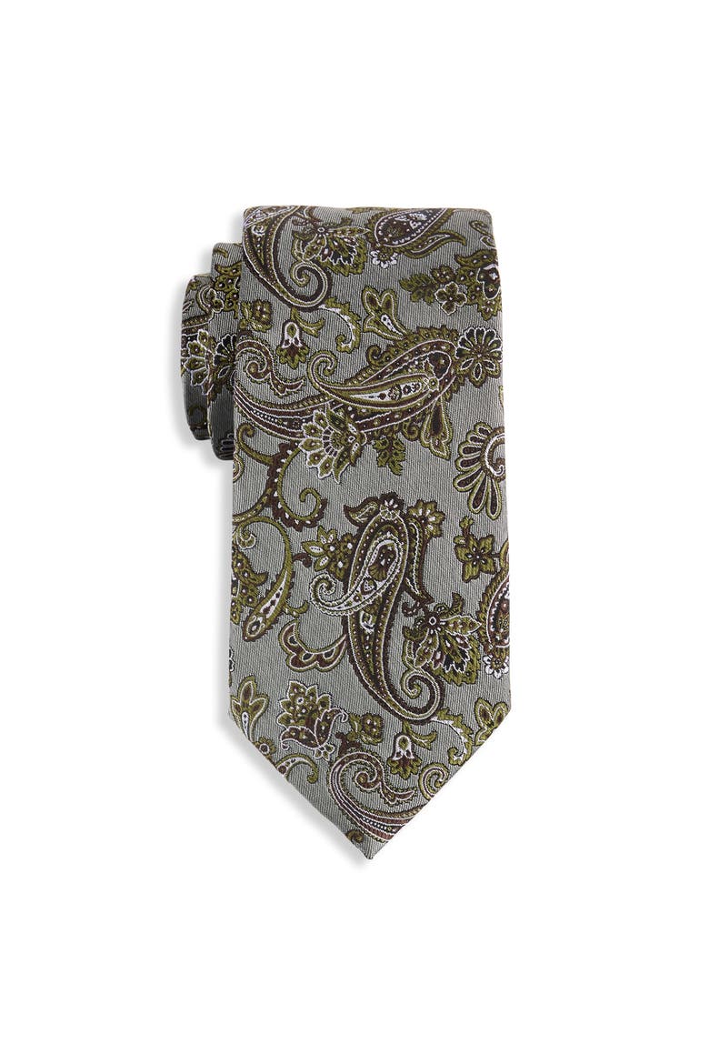 Big & Tall Dallard Paisley Tie, Main, color, PISTACHIO