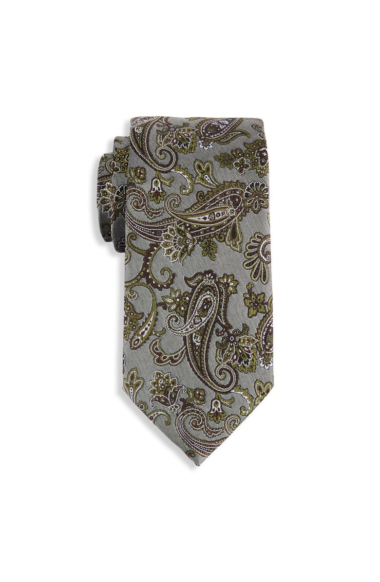 Michael Kors Big & Tall Dallard Paisley Tie, Main, color, Pistachio