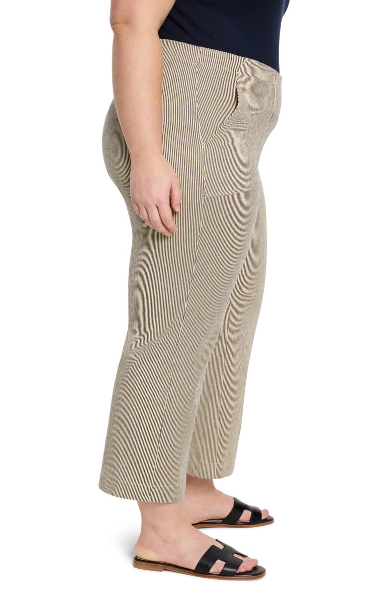 NIC+ZOE All Day Stripe Crop Wide Leg Pull-On Jeans, Alternate, color, Neutral Multi