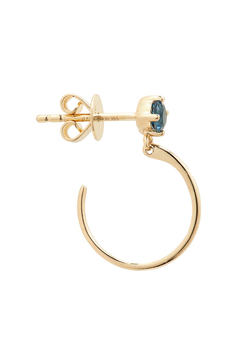 Bony Levy 14K Gold Blue Topaz Hoop Drop Earrings, Alternate, color, 