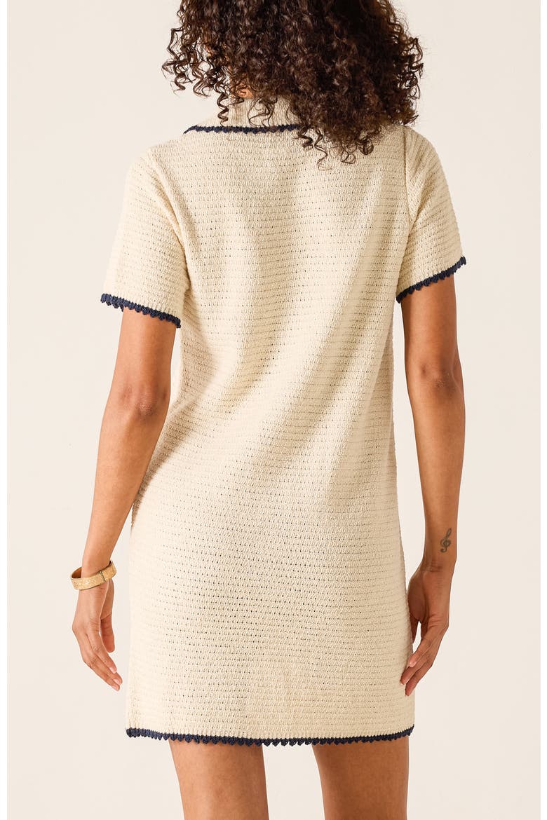 Paley Polo Crochet Dress, Alternate, color, Ecru/Navy