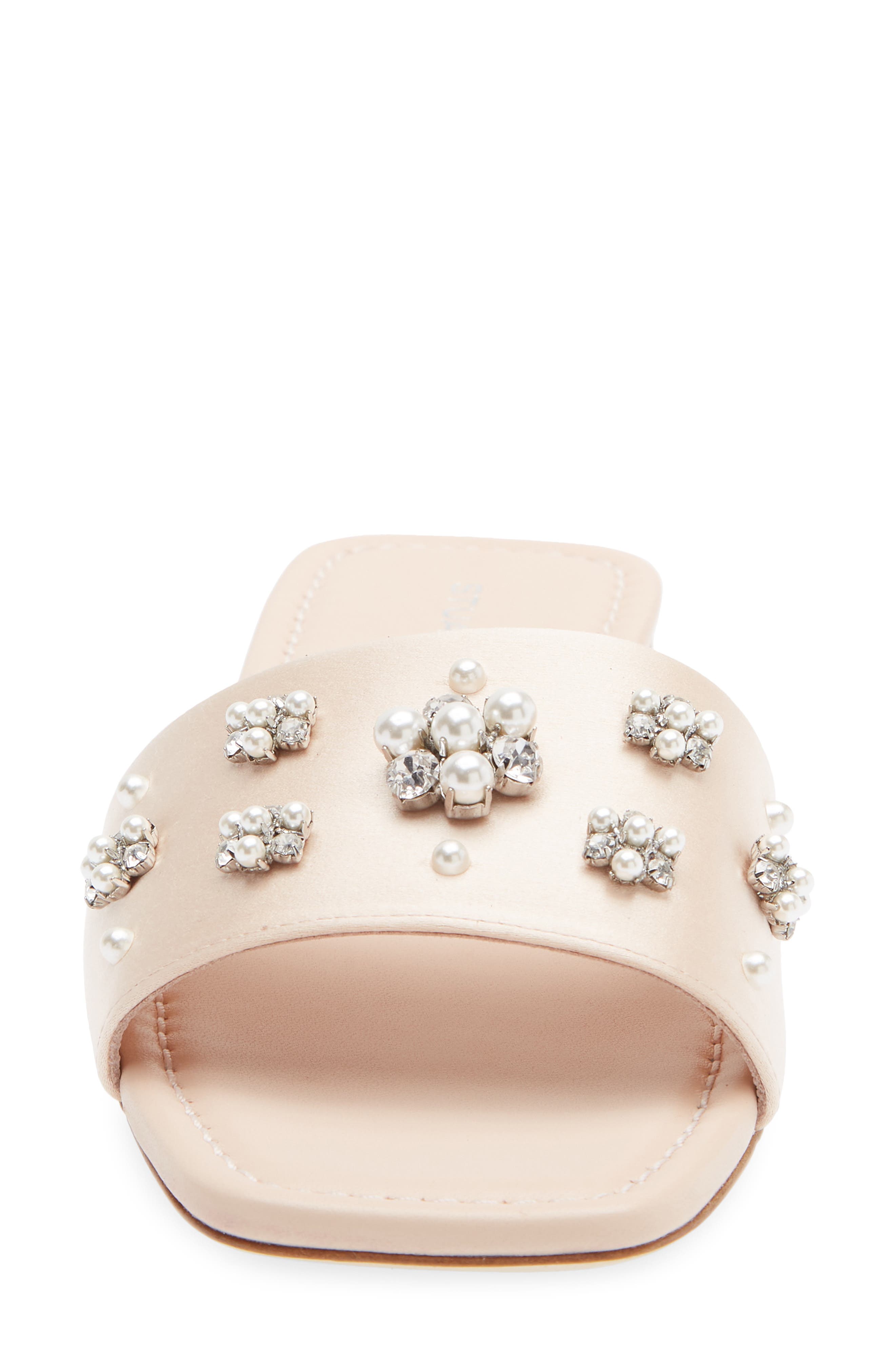 Poppy Embellished Slide Sandal, Alternate, color, BLUSH/ CLEAR/ NATURAL