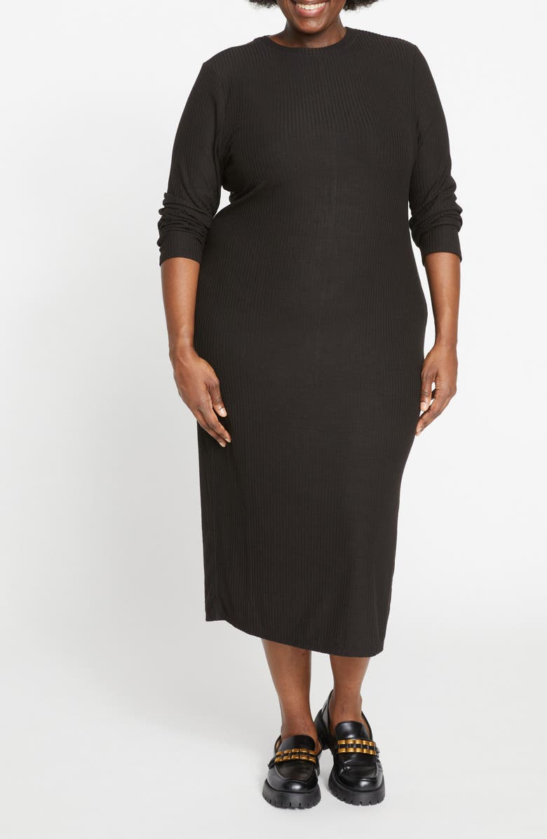 Universal Standard Lexi Long Sleeve Rib Sweater Dress, Main, color, 