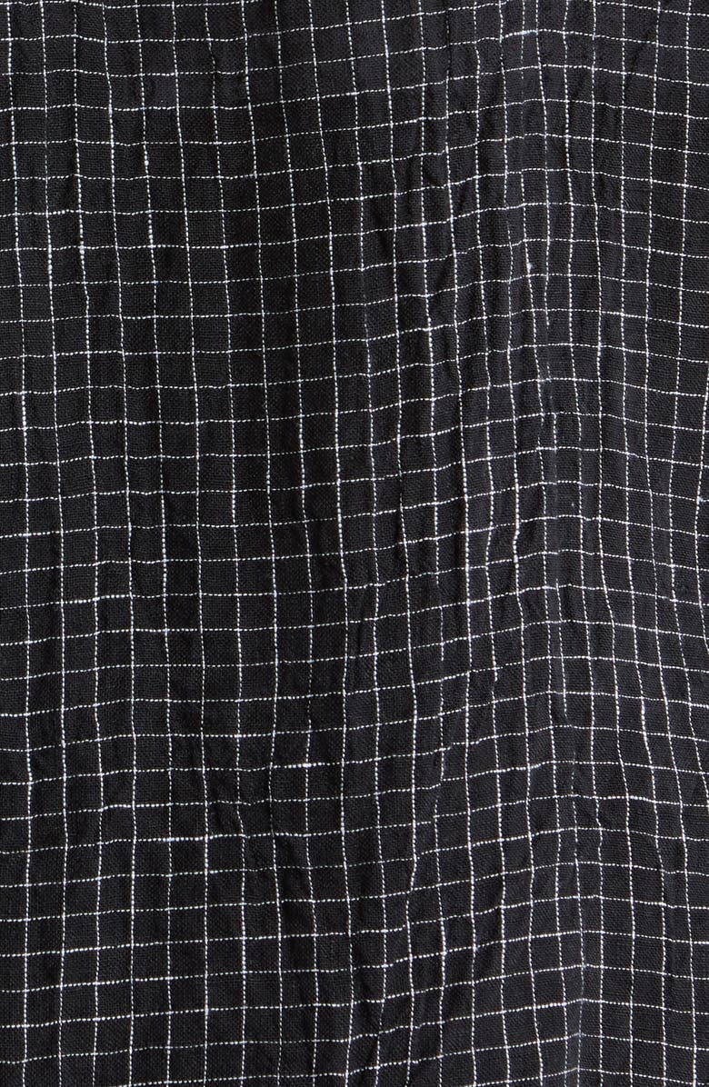 Eileen Fisher Grid Sleeveless Button-Up Shirt, Alternate, color, Black/ White
