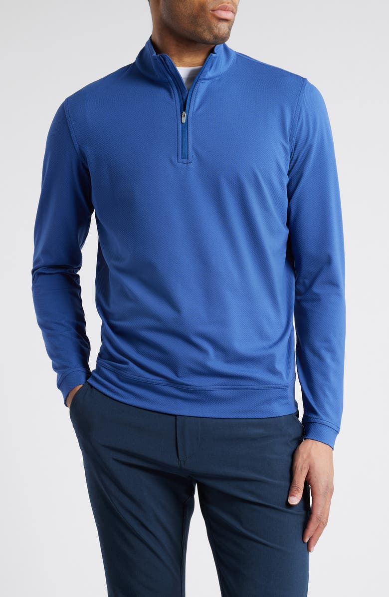 Peter Millar Perth Cross-Hatch Performance Quarter-Zip Pullover, Main, color,