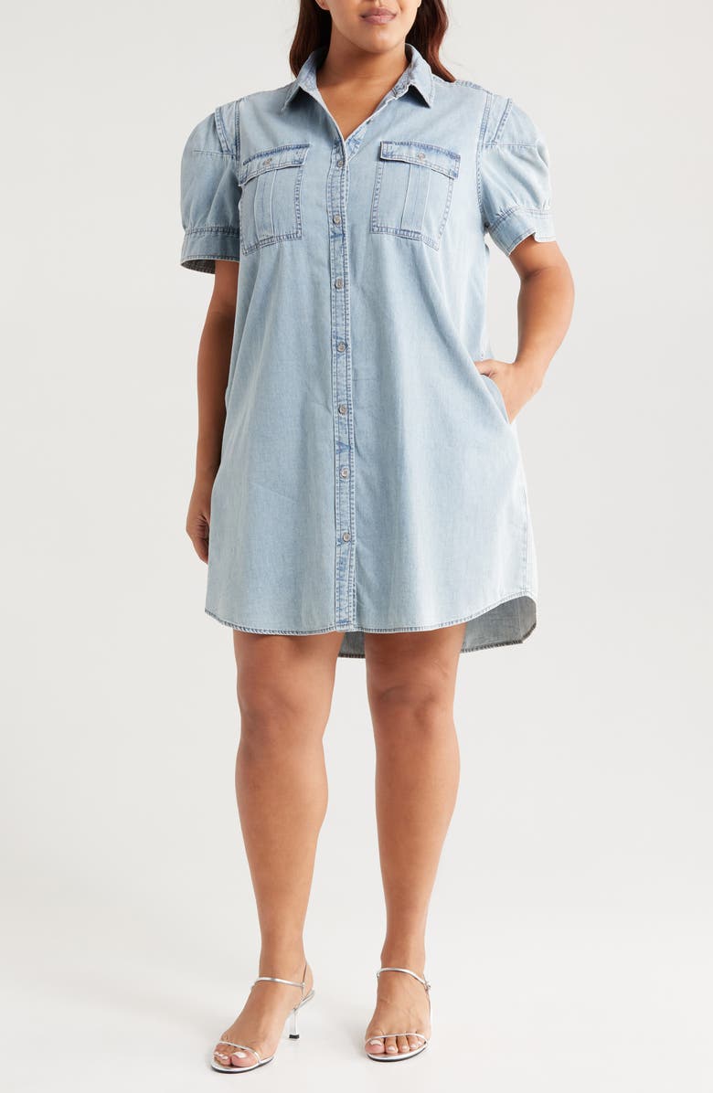 DKNY Jeans Cotton Denim Shirtdress, Main, color, 