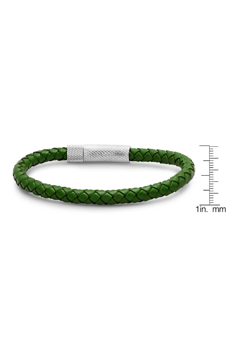 Braided Leather Bracelet, Alternate, color, GREEN