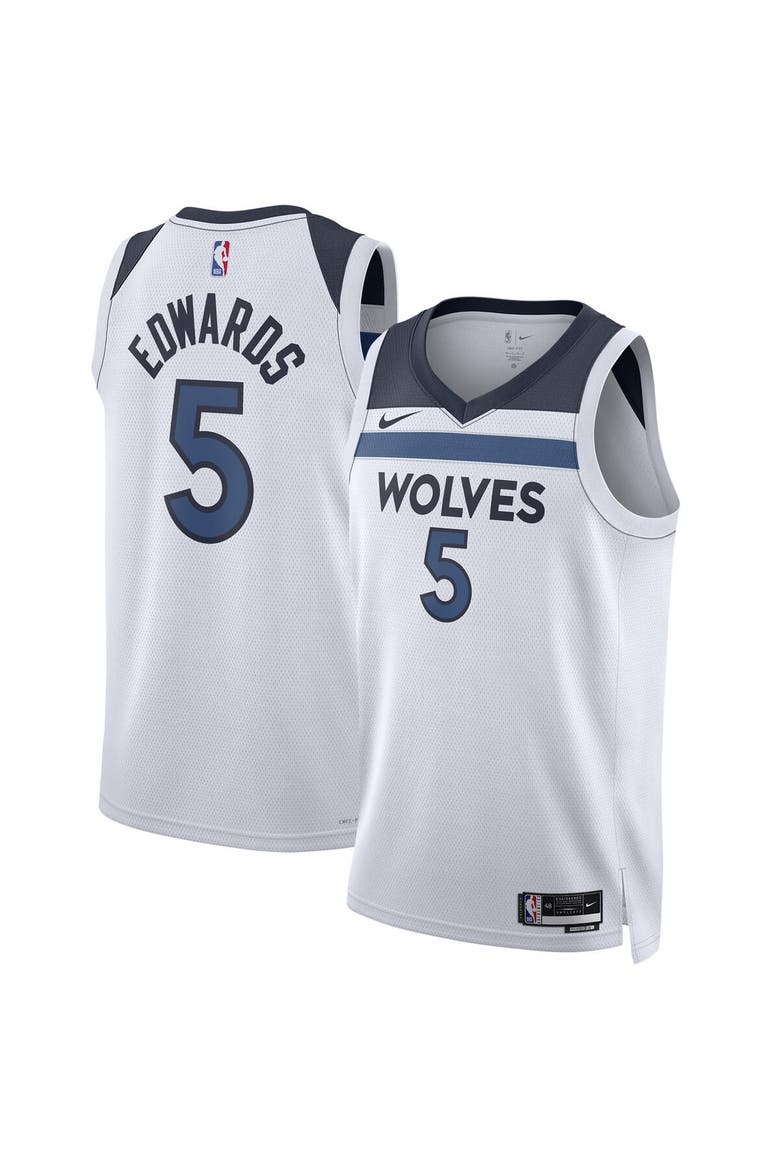 Unisex Nike Anthony Edwards White Minnesota Timberwolves Swingman Jersey - Association Edition, Alternate, color, White
