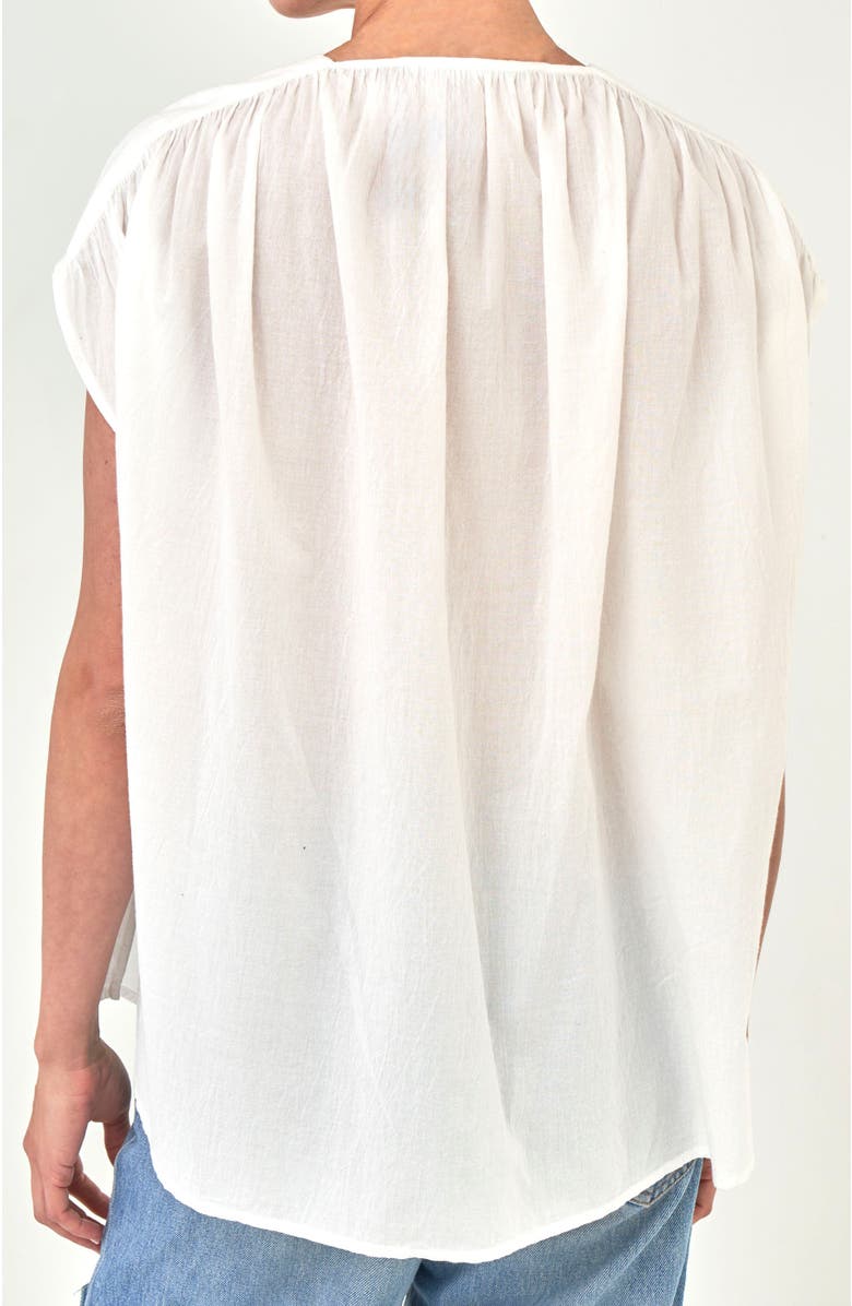 ocean+main Sleeveless Rouched Top, Alternate, color, White