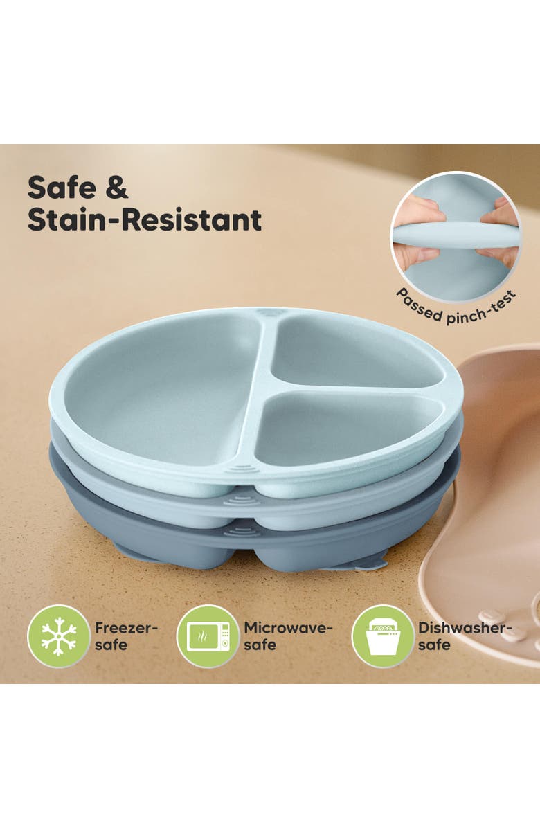 KeaBabies 3-Pack Prep Silicone Suction Plates, Alternate, color, Alps