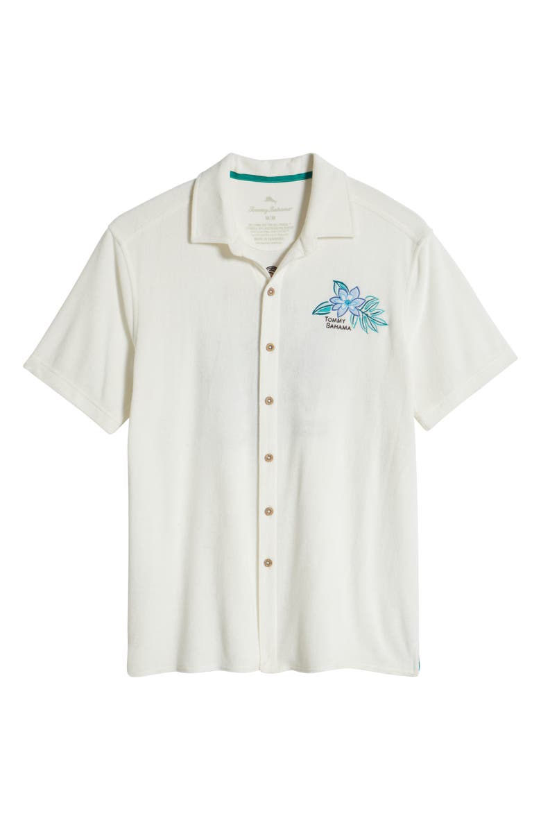 Tommy Bahama Poolside Toucan Terry Cloth Camp Shirt, Alternate, color, Continental