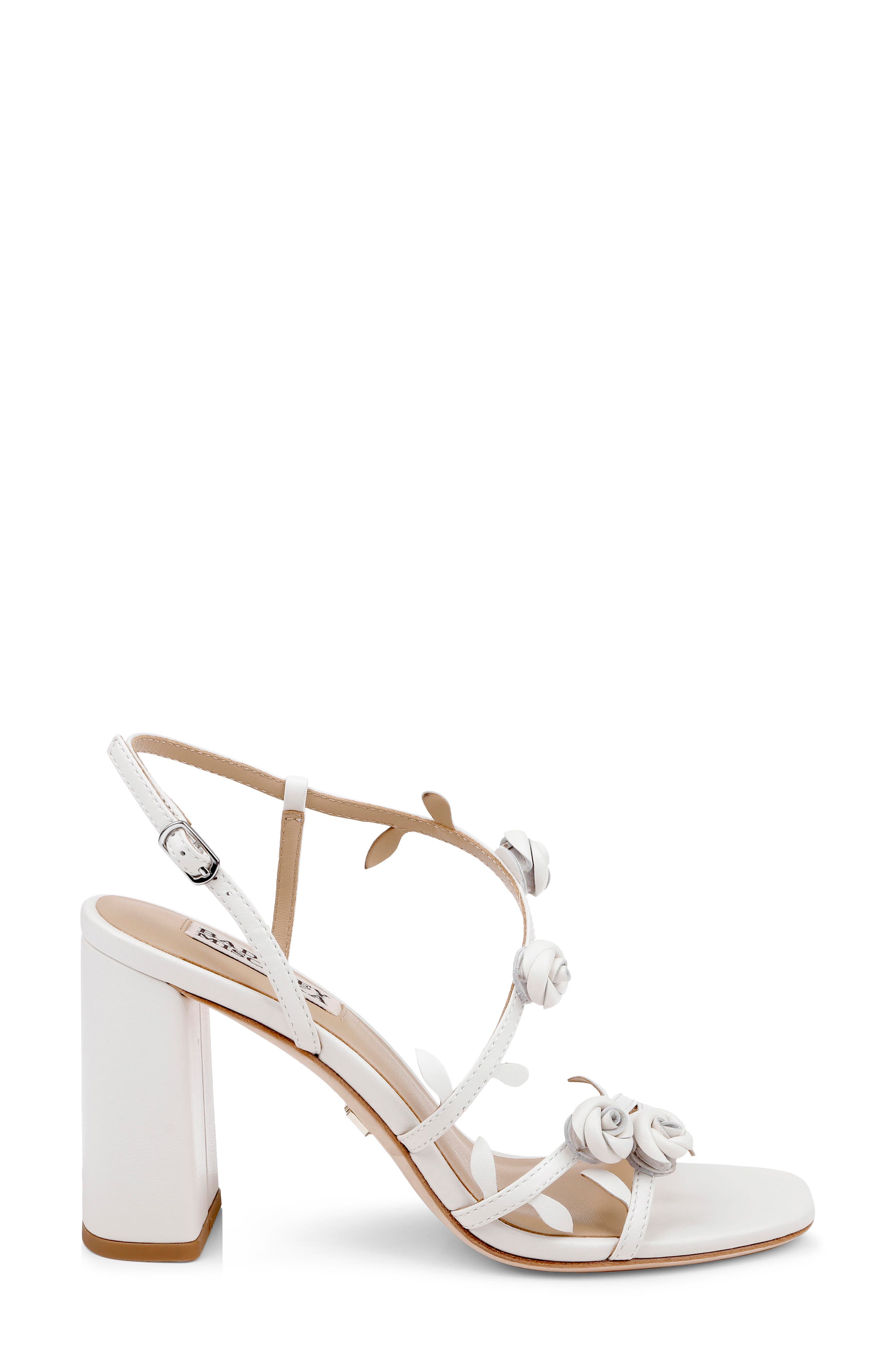 BADGLEY MISCHKA Orsola Block Heel Sandal, Alternate, color, White Leather