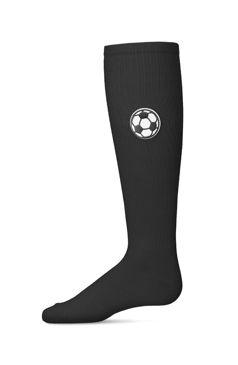 MeMoi Soccer Lover Knee High Socks, Main, color, Black