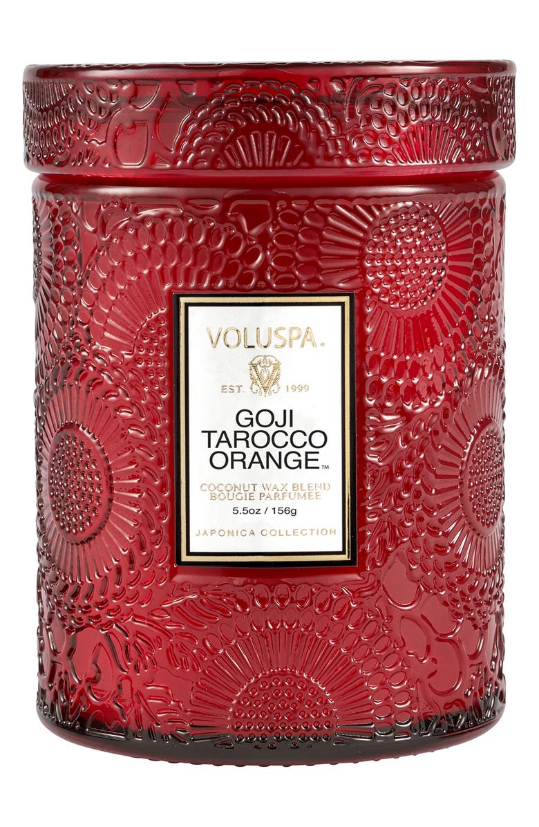 Voluspa Goji Tarocco Orange Small Jar Candle, Main, color, Goji Tarocco Orange