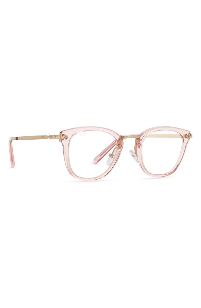DIFF Rue 46mm Cat Eye Optical Glasses, Alternate, color, Azalea Crystal / Clear