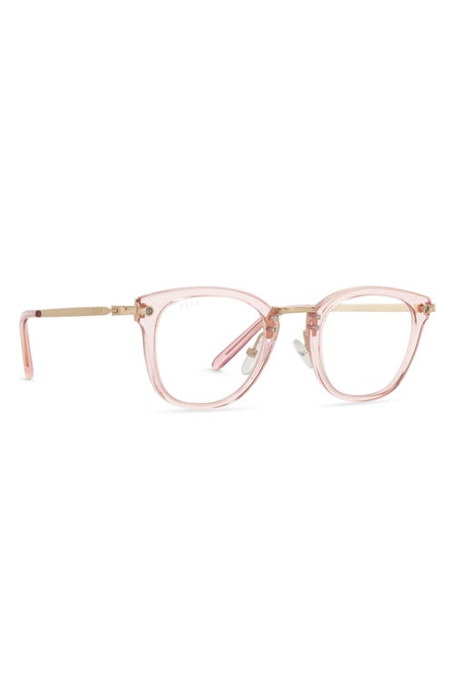 Diff Rue 46mm Cat Eye Optical Glasses In Azalea Crystal/clear