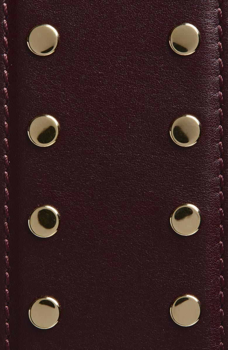 Khaite Studded Leather Belt, Alternate, color, Bordeaux