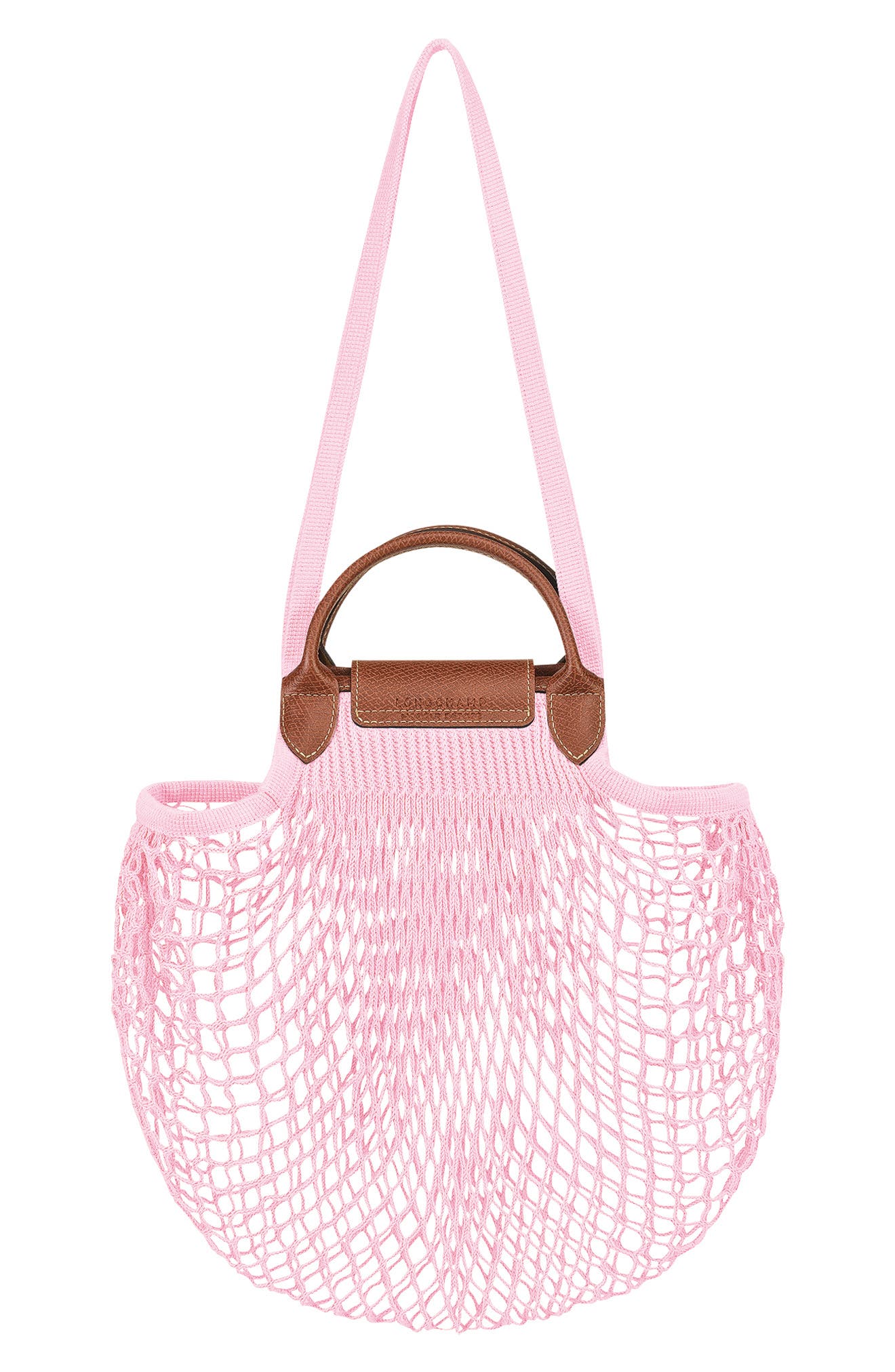 Longchamp Le Pliage Filet Knit Shoulder Bag, Alternate, color, Pink