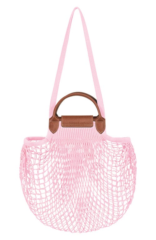 Longchamp Filet Cotton Net Shoulder Tote Bag In Pink