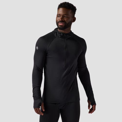 Backcountry Pines Microgrid Ultra-lt Baselayer 1/2-zip Scuba Top In Black