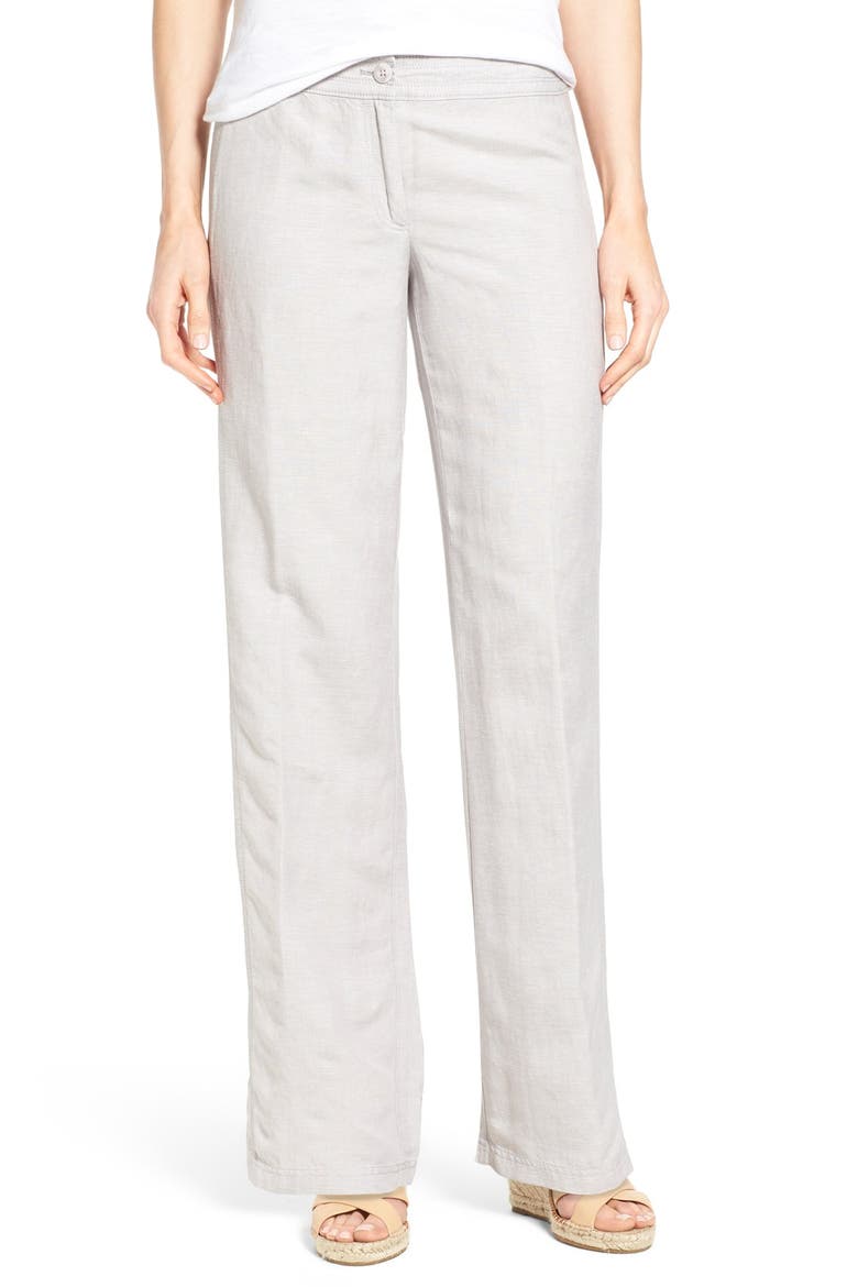 'Easy' Linen Blend Wide Leg Pants, Main, color, ASH MIX