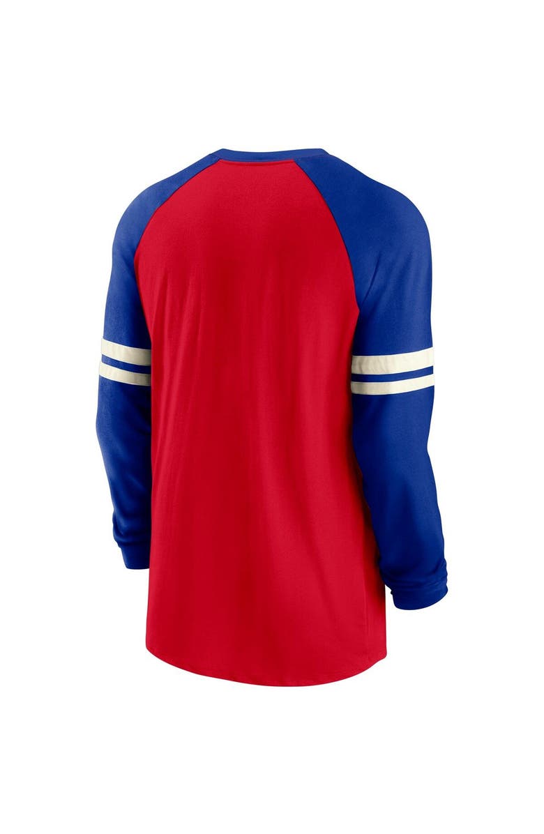 Nike Men's Nike Red/Royal New England Patriots Throwback Raglan Long Sleeve T-Shirt, Alternate, color, Red