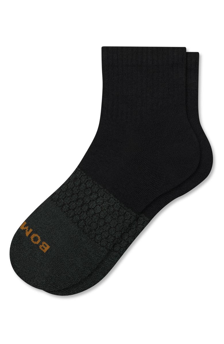 Bombas Marl Toe Block Quarter Crew Socks, Main, color, Balsam Black