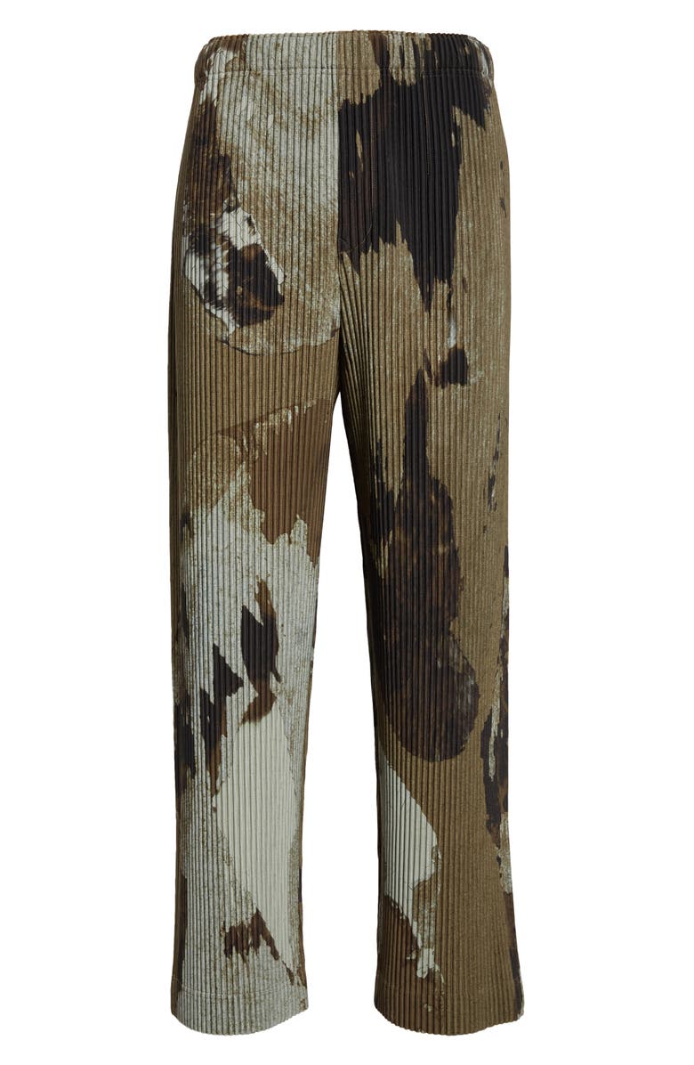 Homme Plissé Issey Miyake Pleated Painted Stone Print Pants, Alternate, color, Brown