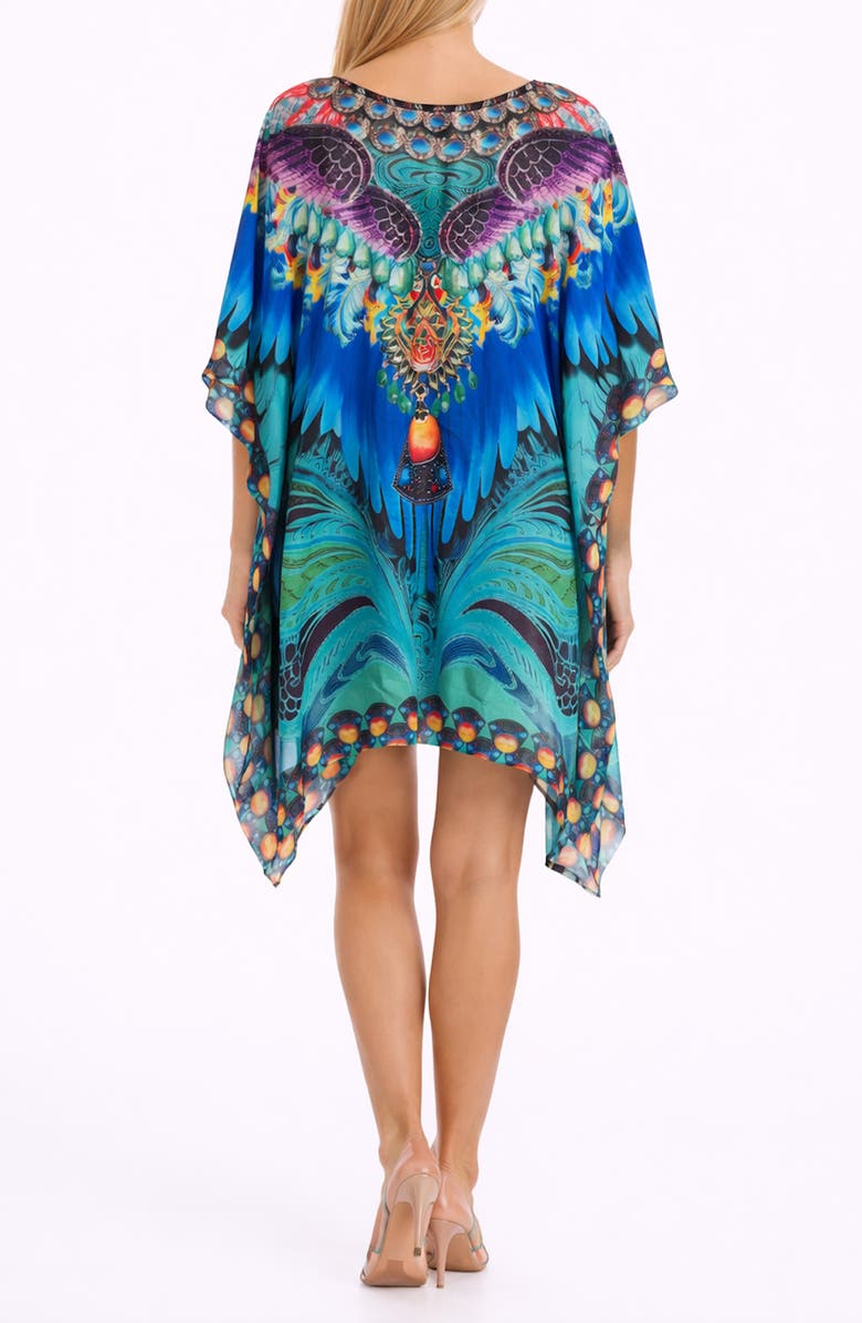 RANEES Mixed Print Poncho, Alternate, color, Blue