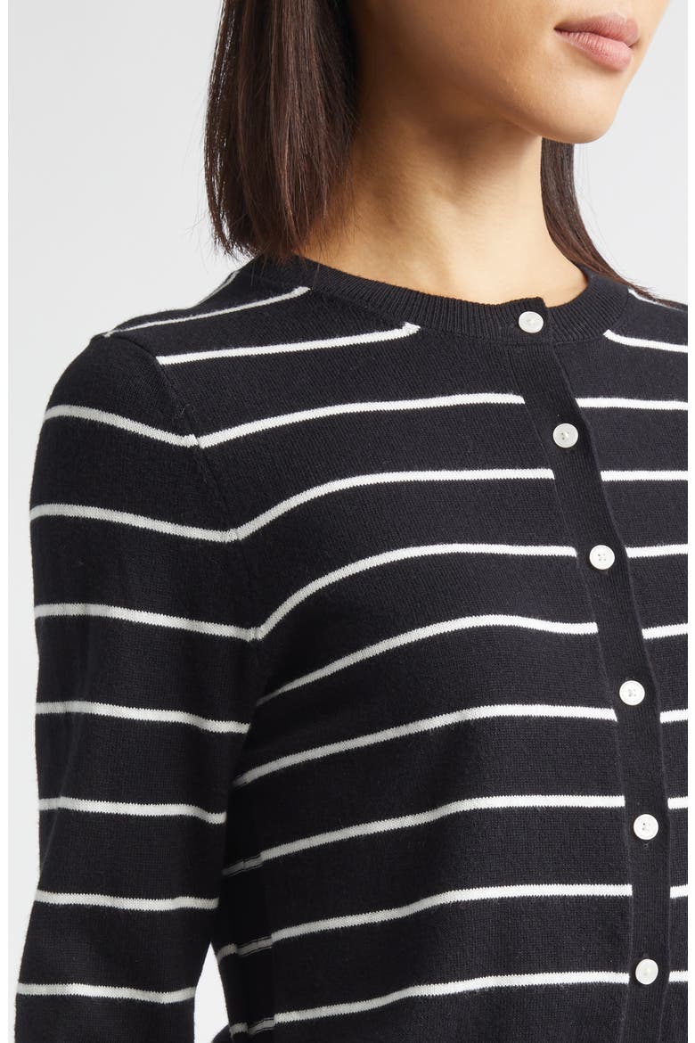 Thibeaut Stripe Cotton & Cashmere Cardigan, Alternate, color, BLACKLEAD