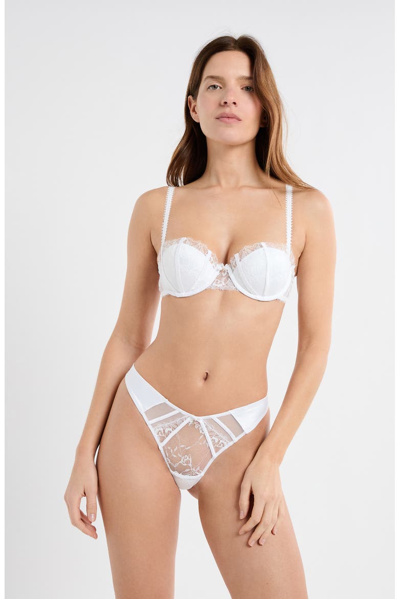 Mascarade Push-Up Balconette Bra, Alternate, color, WHITE