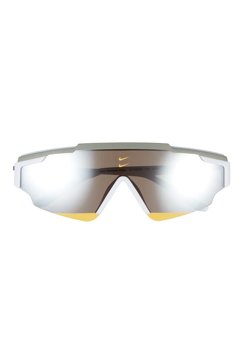 Marquee Edge 64mm Oversize Shield Sunglasses, Main, color, MAT FOOTBALL GREY / CHROME MIR