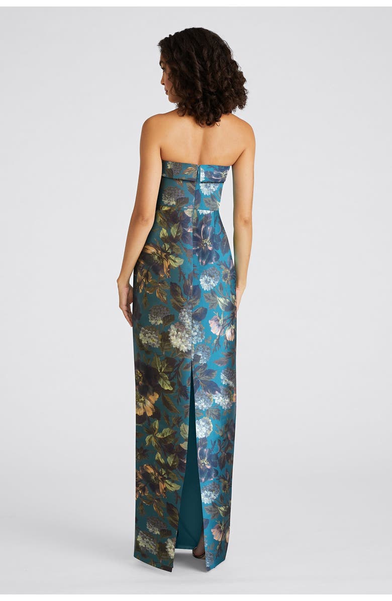 Theia Liora Strapless Column Gown, Alternate, color, Gilded Hydrangea