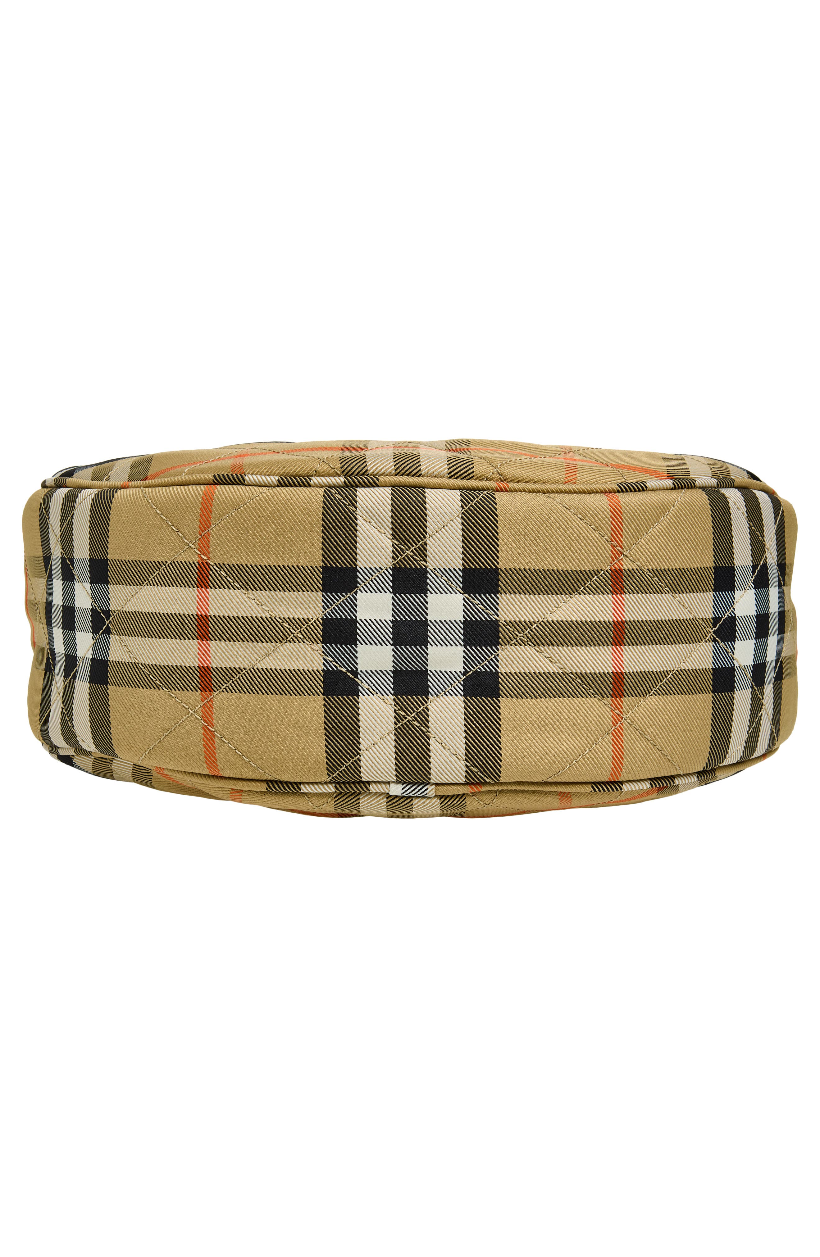 Burberry Horseshoe Quilted Twill Crossbody Bag, Alternate, color, Sand