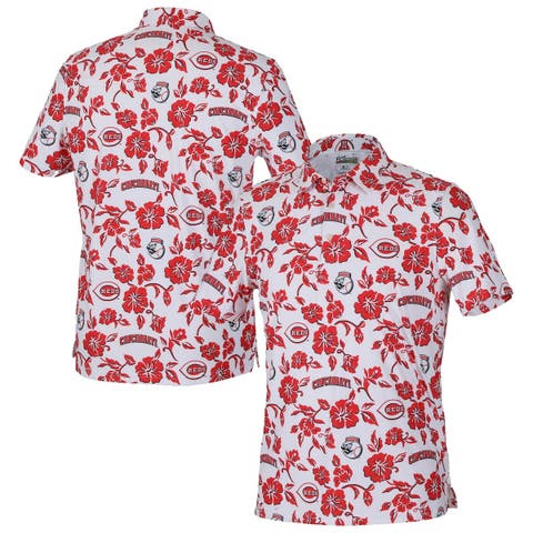 Men's Reyn Spooner  White Cincinnati Reds Pua Performance Polo