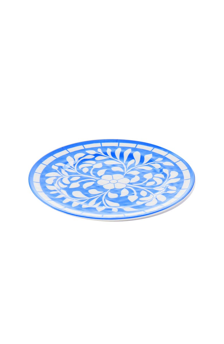 Elama Nelly 12 Piece Melamine Dinnerware Set, Alternate, color, Blue