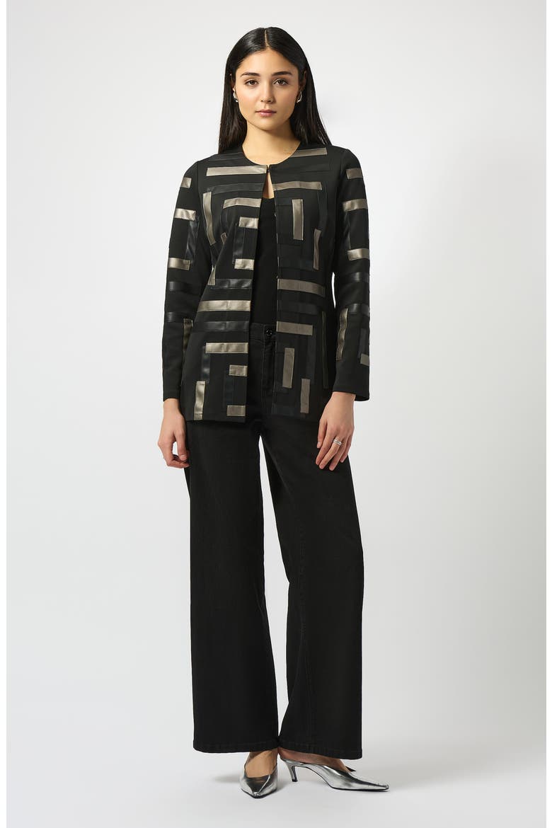 Geometric Scuba Jacket, Alternate, color, BLACK/ MULTI