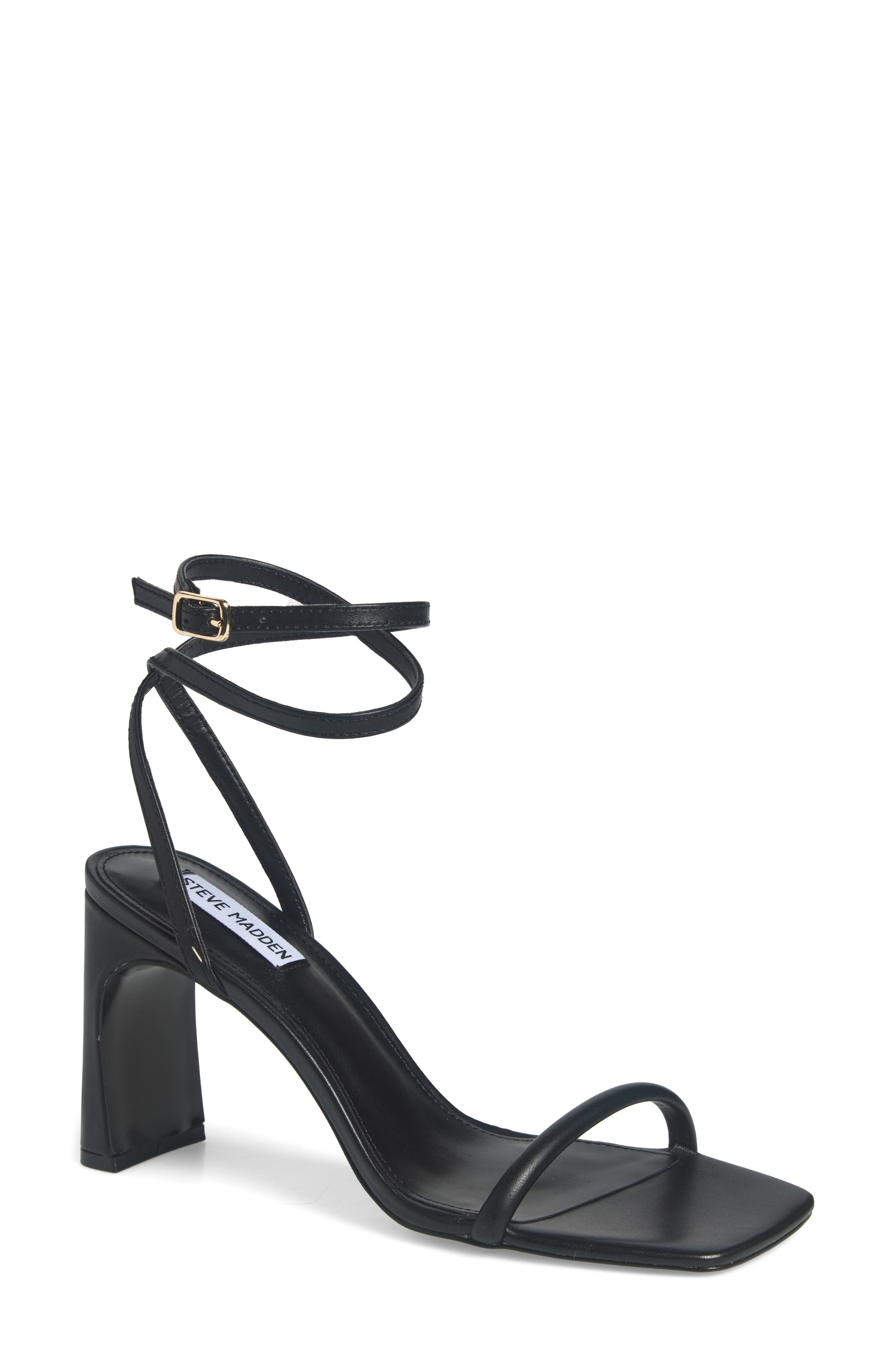 Steve Madden Eryka Ankle Strap Sandal, Main, color, Black Leat