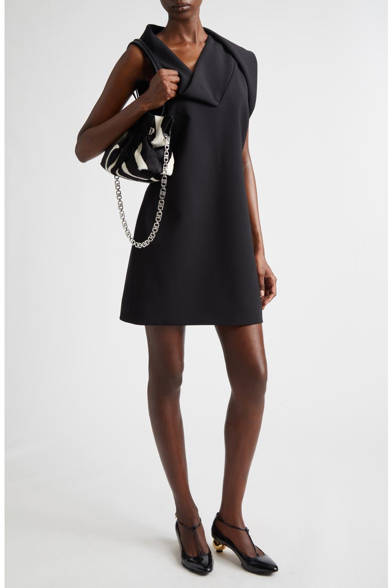 Asymmetric Neck Minidress, Alternate, color, NERO