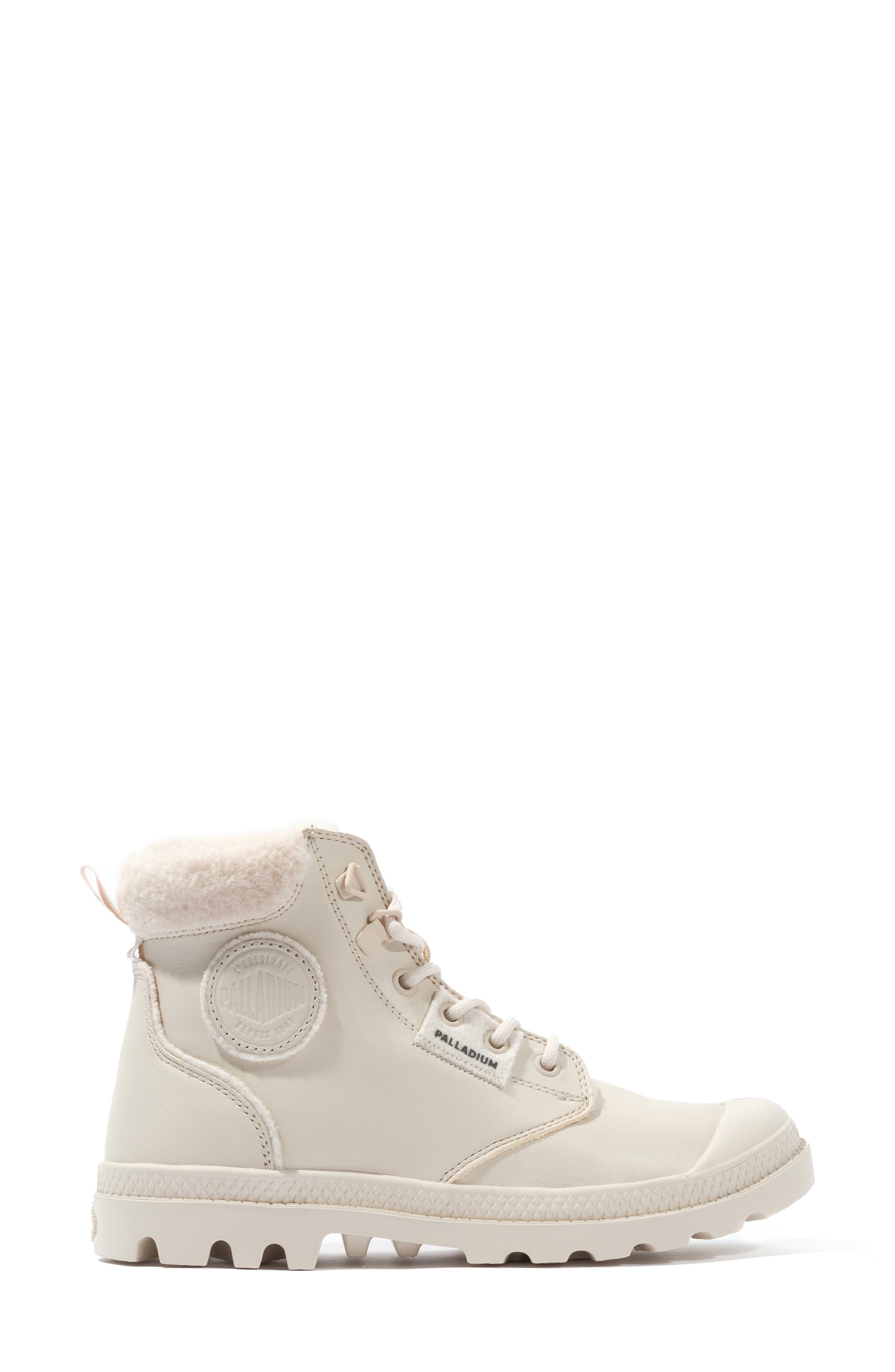 Palladium Pampa Hi Faux Fur Lined Boot, Alternate, color, Almond Milk